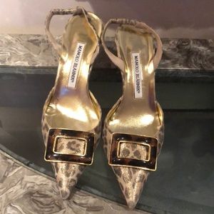 Manolo Blahnik Slingback Animal Print Pump Size 8